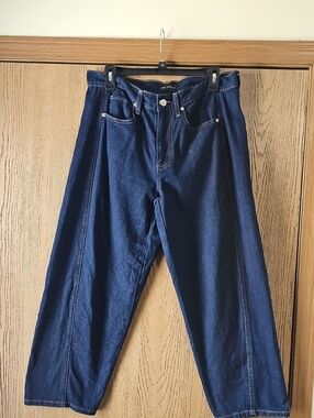 Free Assembly Dark Blue Barrel Jeans